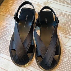 Khaite black satin sandal size 38 1/2